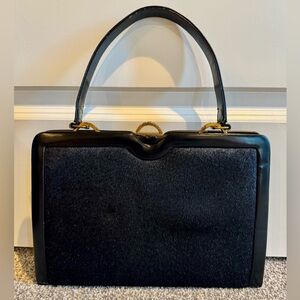 Vintage 1960’s Black Pony Hair Handbag